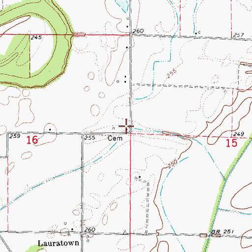Topographic Map of Lauderdale School (historical), AR