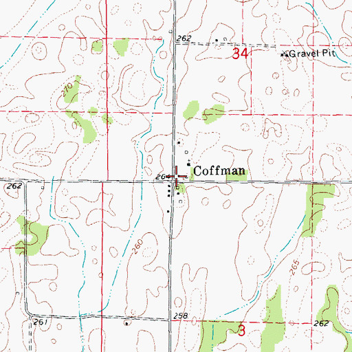 Topographic Map of Coffman School (historical), AR