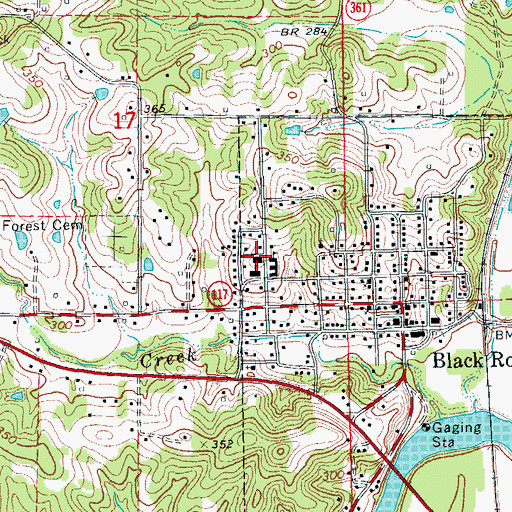 Topographic Map of Black Rock Elementary School, AR