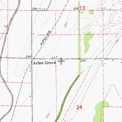 Topographic Map of Arbor Grove Church, AR
