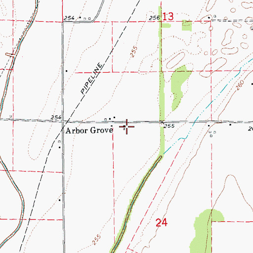 Topographic Map of Arbor Grove Cemetery, AR