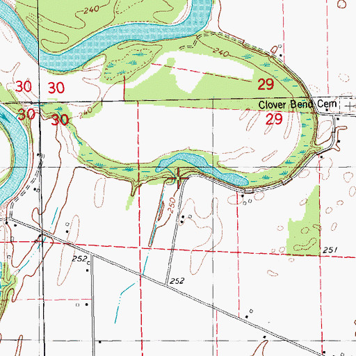 Topographic Map of Clover Bend School (historical), AR