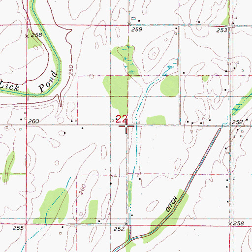 Topographic Map of Bessie (historical), AR