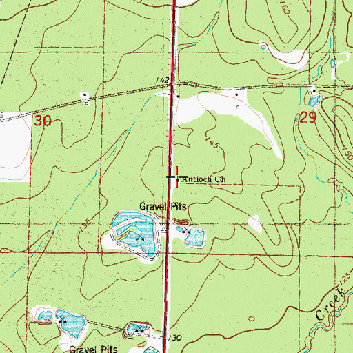 Topographic Map of Antioch Church, AR