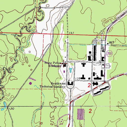 Topographic Map of State Police Academy, AR