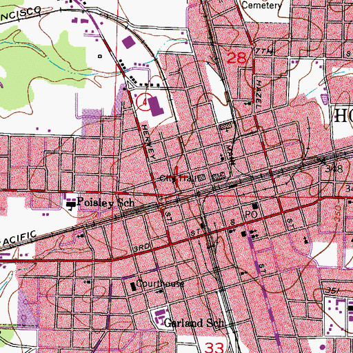 Topographic Map of Church of God of Prophecy, AR