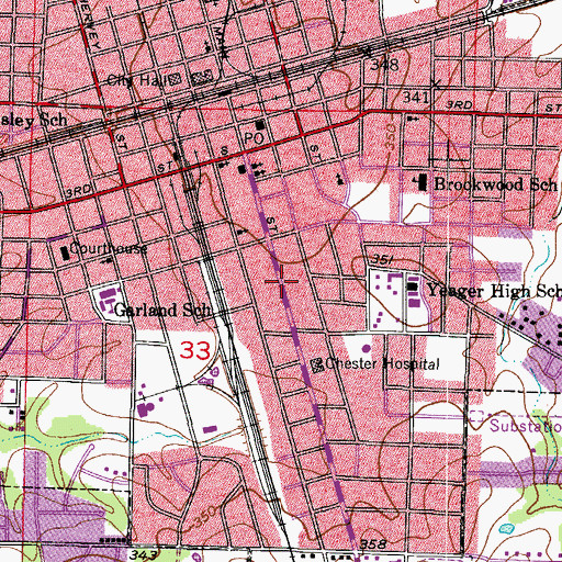 Topographic Map of First Presbyterian Church, AR