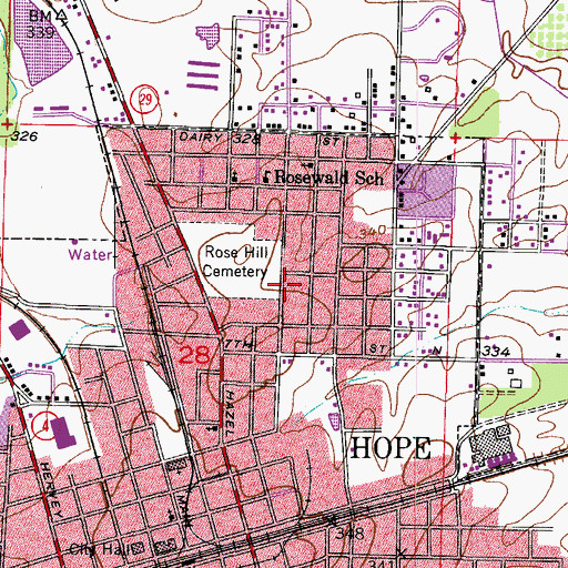 Topographic Map of Pentecostal Temple Church of God in Christ, AR