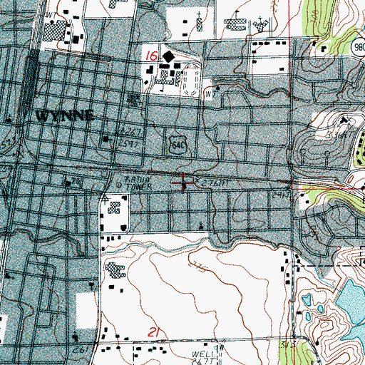 Topographic Map of Candlelight Baptist Church, AR