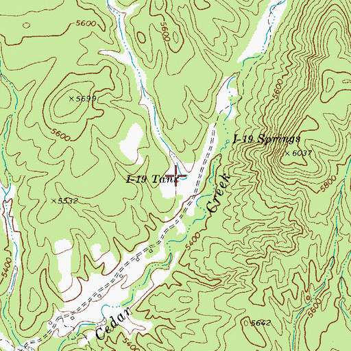 Topographic Map of I-nineteen Tank, AZ
