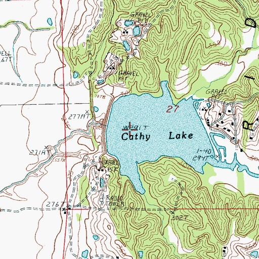 Topographic Map of Cathy Lake, AR