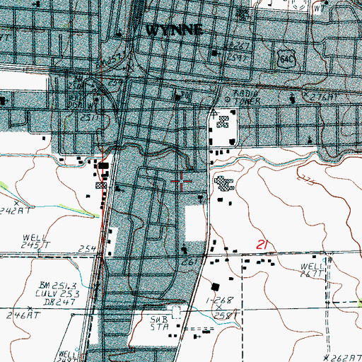 Topographic Map of Crest Park Nursing Home, AR