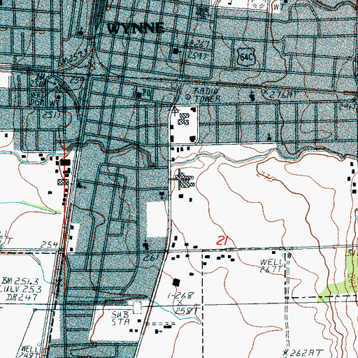 Topographic Map of CrossRidge Community Hospital, AR