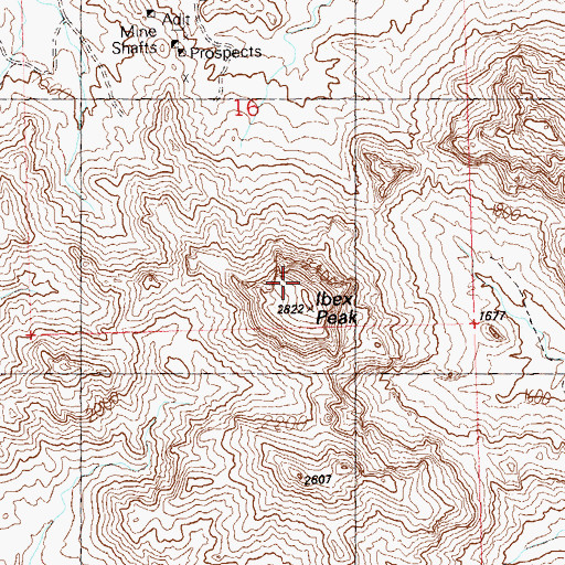 Topographic Map of Ibex Peak, AZ