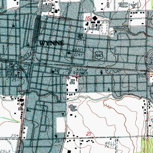 Topographic Map of East Arkansas Mental Health Center, AR