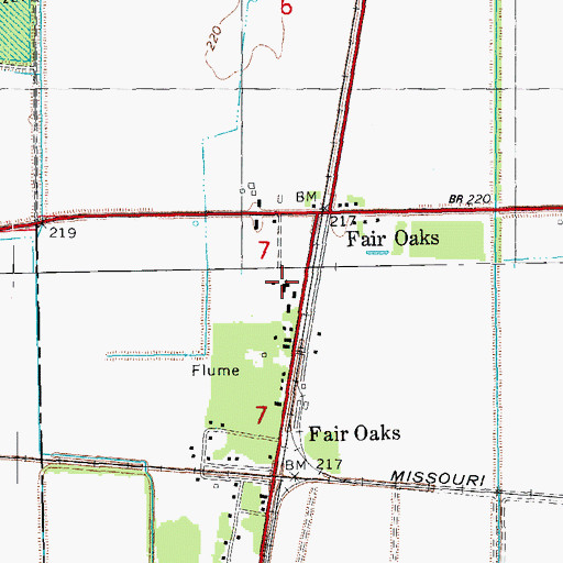 Topographic Map of Fair Oaks Baptist Church, AR