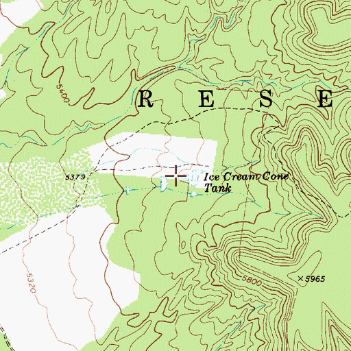 Topographic Map of Ice Cream Cone Tank, AZ