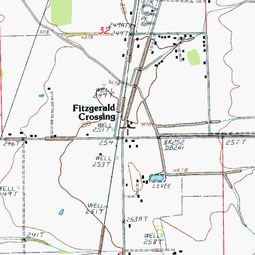 Topographic Map of Fitzgerald Baptist Church, AR