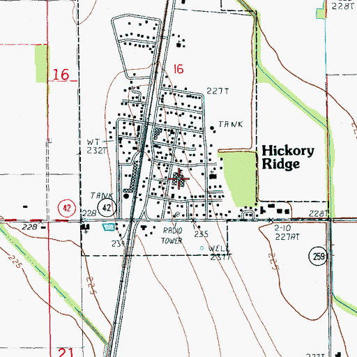 Topographic Map of Hickory Ridge Elementary School, AR