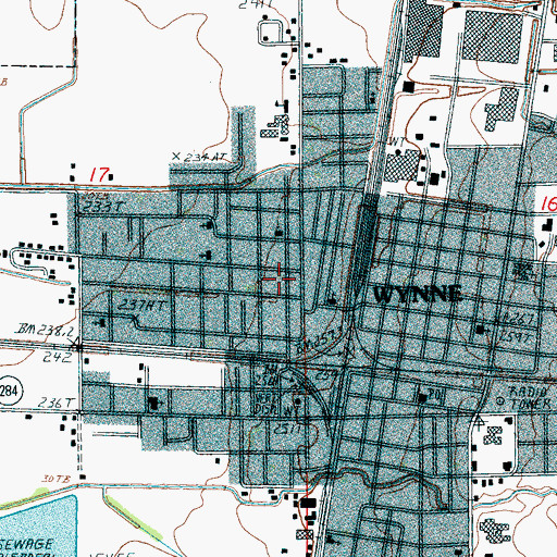 Topographic Map of Jones Temple, AR