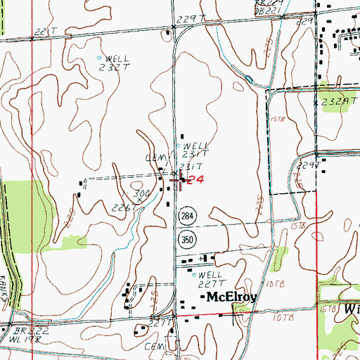 Topographic Map of McElroy United Methodist Church, AR