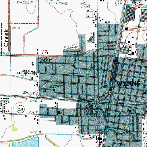 Topographic Map of Saint Mary Christian Methodist Episcopal Church, AR