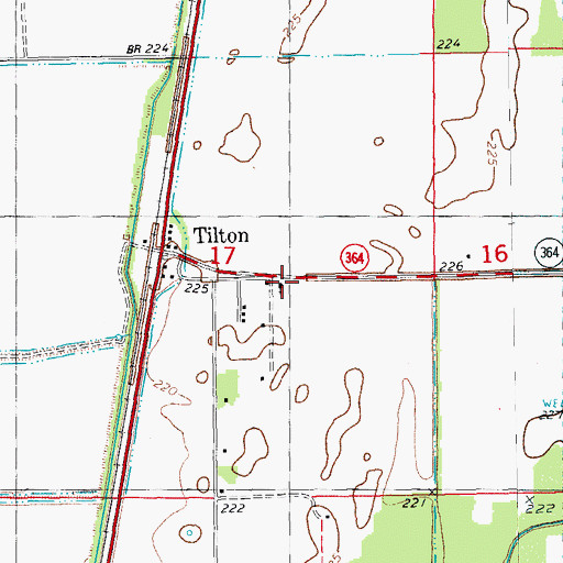 Topographic Map of Tilton Methodist Church, AR