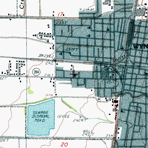 Topographic Map of Union Avenue Baptist Church, AR
