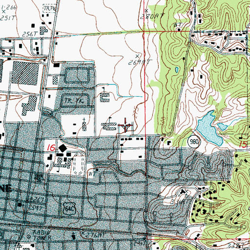 Topographic Map of Wynne Baptist Church, AR