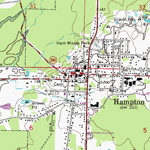 Topographic Map of Calhoun County Courthouse, AR
