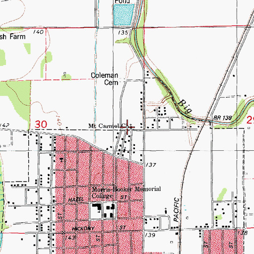 Topographic Map of Mount Carmel Church, AR