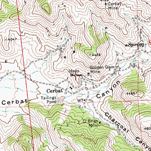 Topographic Map of Idaho Mine, AZ