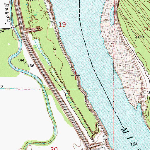 Topographic Map of Eunice Landing, AR