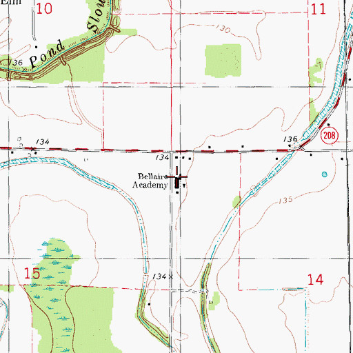 Topographic Map of Bellaire Academy, AR