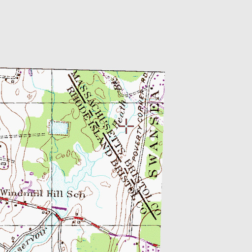 Topographic Map of Heath Brook, MA