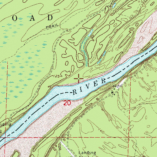 Topographic Map of Dewey Landing, AR