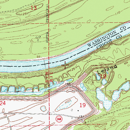 Topographic Map of Leland Neck Revetment, AR