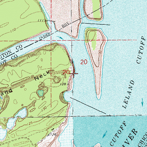 Topographic Map of Lower Leland Landing, AR