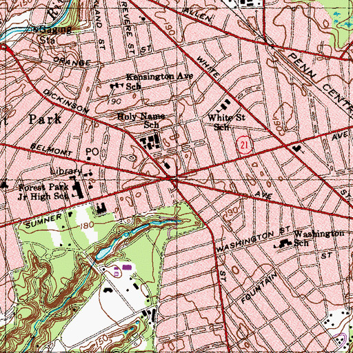 Topographic Map of The X, MA