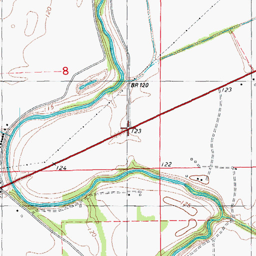 Topographic Map of Bayou Macon (historical), AR