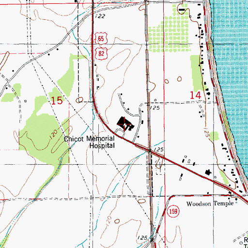 Topographic Map of Chicot Memorial Medical Center, AR