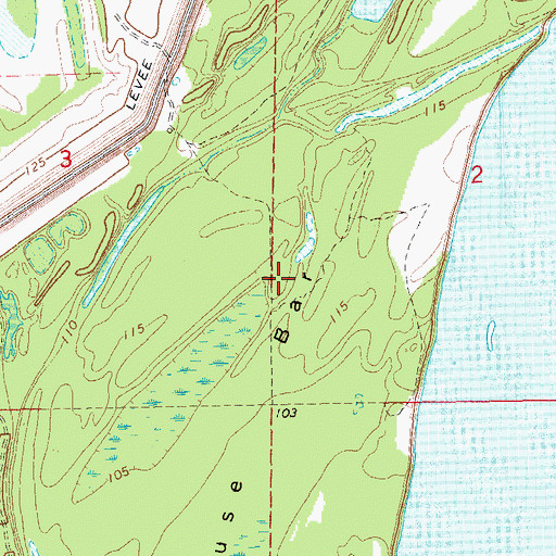 Topographic Map of Vacluse Revetment, AR