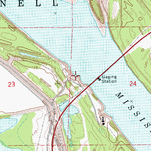 Topographic Map of Sunnyside Revetment, AR