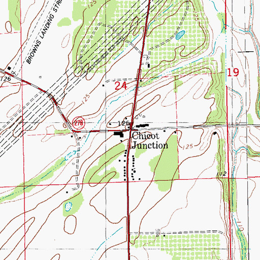 Topographic Map of Chicot Junction, AR