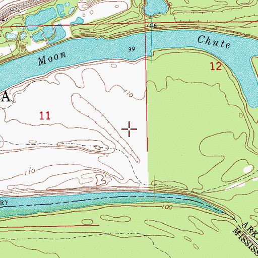 Topographic Map of Worthington Towhead, AR