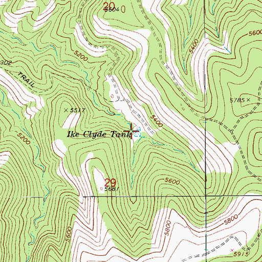 Topographic Map of Ike Clyde Tank, AZ