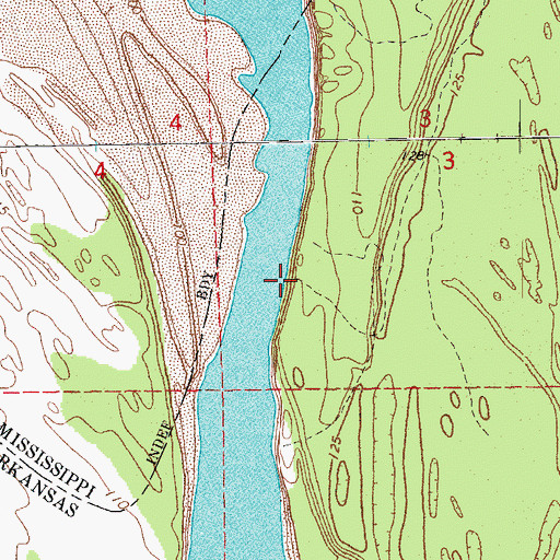 Topographic Map of American Cutoff Revetment, AR