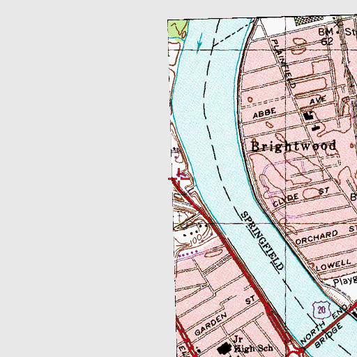 Topographic Map of Riverdale, MA