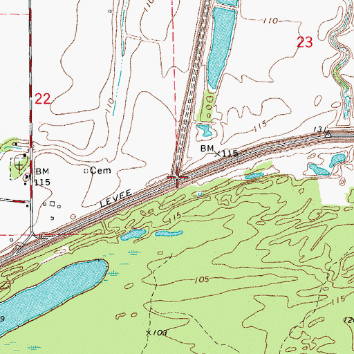 Topographic Map of Sterling (historical), AR