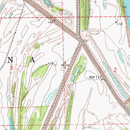 Topographic Map of Blomey Shay Church (historical), AR